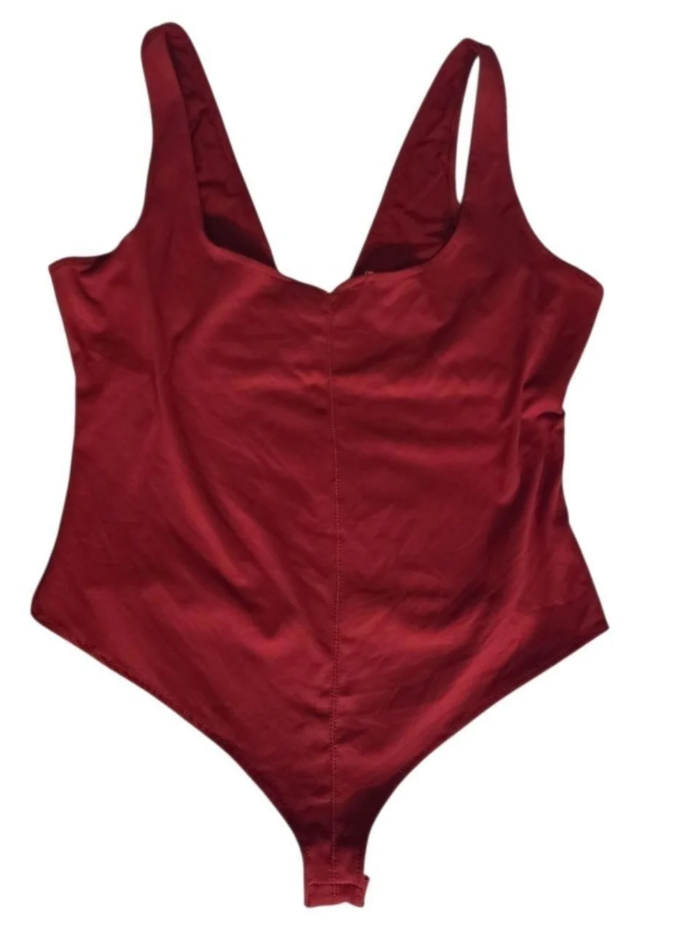 Red Scoop Neck Bodysuit